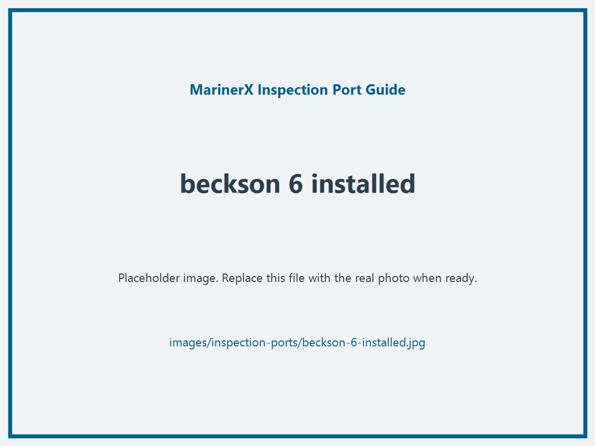 Installed view of Beckson or West Marine 6 inch inspection port