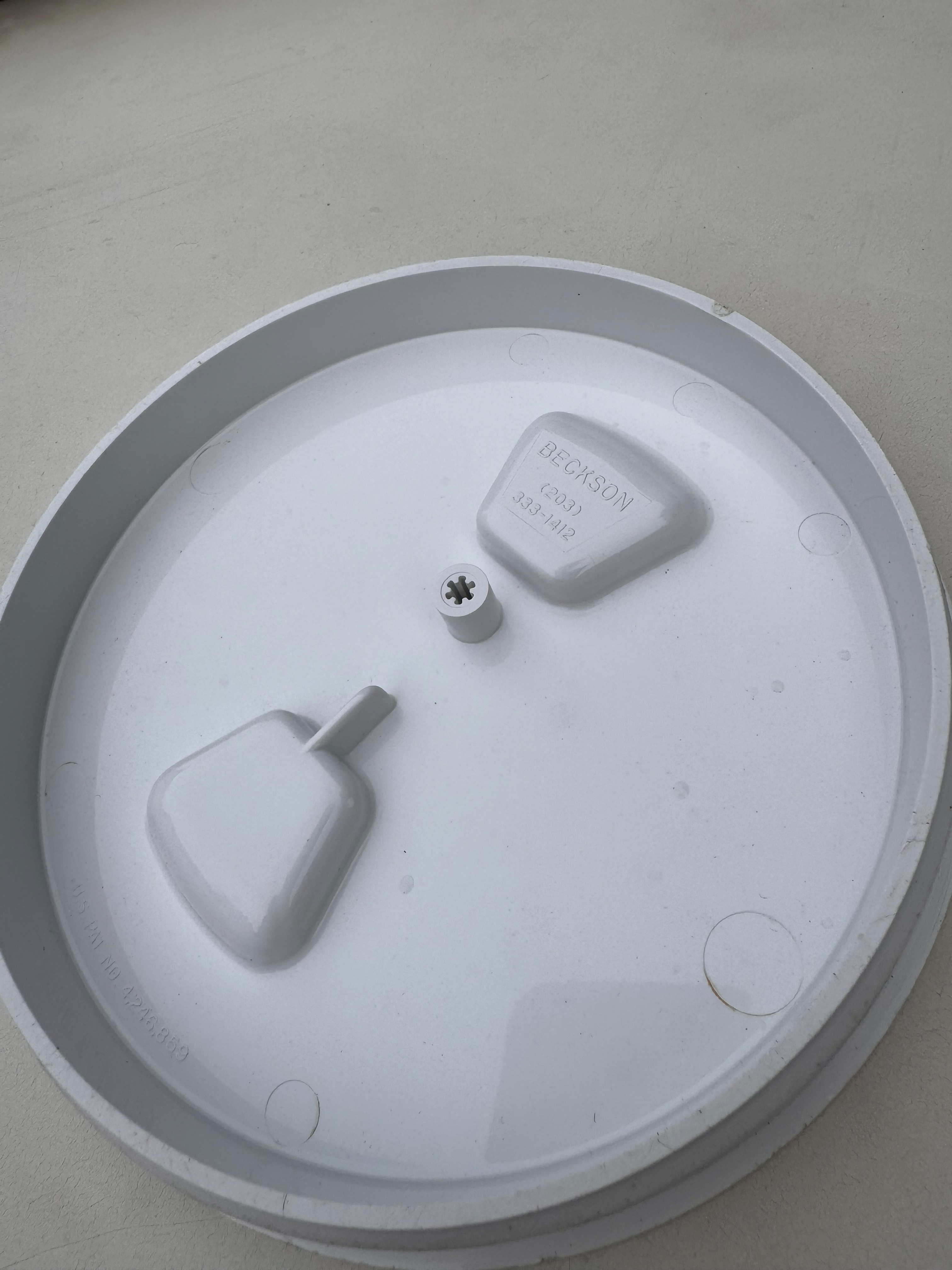 Beckson or West Marine 6 inch screw-in inspection port plate view