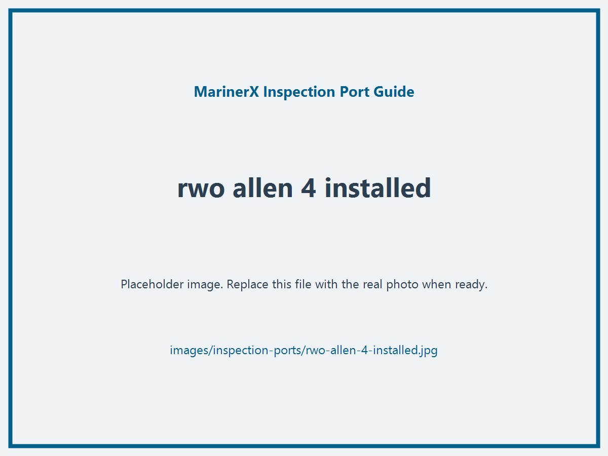 Installed view of RWO or Allen 4 inch inspection port